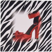 3dRose LLC 8 x 8 x 0.25 Inches Mouse Pad, Zebra Print with Red High Heel Superimposed (mp_100558_1)