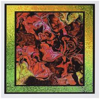 3dRose Christmas Red Floral Stain Glass Art - Greeting Cards, 6 x 6 inches, set of 12 (gc_76992_2)