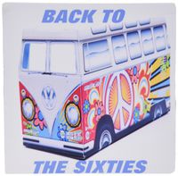3dRose LLC 8 x 8 x 0.25 Inches Mouse Pad, Sixties Volkswagen Hippy Bus on White (mp_39046_1)