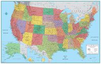Rand McNally M-Series Full-Color Laminated United States Wall Map, 50 x 32 Inches  (RM528960911)