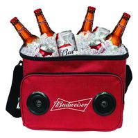 Budweiser Soft Cooler Bluetooth Speaker Portable Travel Cooler with Built in Speakers Bud Weiser Wireless Speaker Cool Ice Pack Cold Beer Stereo for Apple iPhone, Samsung Galaxy