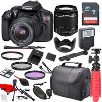 Canon EOS Rebel T6 DSLR Camera with Canon EF-S 18-55mm is II Lens, Sandisk 32GB SDHC Memory (25pc Bundle)