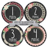Months in Motion Baby Monthly Stickers - Baby Milestone Stickers - Newborn Girl Stickers - Month Stickers for Baby Girl - Baby Girl Stickers - Newborn Monthly Milestone Stickers