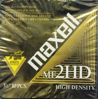 Maxell 3.5IN HD 2.00MB Ufmt Mf2HD 10-Pack (Discontinued by Manufacturer)