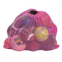 Mesh Equipment Bag, Pink - 32" x 36" - Adjustable, sliding drawstring cord closure. Perfect mesh bag for parent or coach, making it easy to transport and keeping your sporting gear organized.