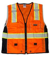 ML Kishigo 1514 Ultra-Cool Polyester Black Series Heavy Duty Vest, 2X-Large, Orange