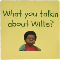 3dRose LLC 8 x 8 x 0.25 Inches Mouse Pad, What You Talkin About Willis, Green Letters with Gary Coleman Picture - (mp_180145_1)