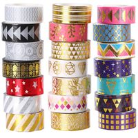 21 Rolls Foil Washi Tape - Gold & Colored Metallic Washi Tape - 15mm Wide DIY Craft Masking Tape by leebee