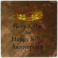 3dRose 8 x 8 x 0 25 Inches Keep Calm and Happy 8th Anniversary on Bronze Photo Mouse Pad (mp_162840_1)