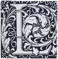 3dRose Print of Late Victorian Letter L in Black N White Mouse Pad (mp_193107_1)