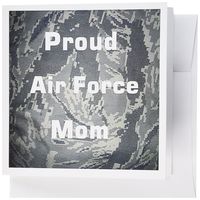 3dRose Proud Air Force Mom OnTiger Stripe Camouflage - Greeting Cards, 6 x 6 inches, set of 12 (gc_162506_2)