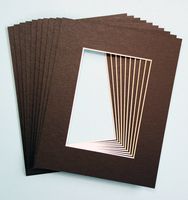 Pack of 10 BLACK 8x10 Picture Mats Matting with White Core Bevel Cut for 5x7 Pictures