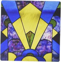 3dRose LLC 8 x 8 x 0.25 Inches Mouse Pad, Art Deco Stained Glass Design (mp_100573_1)