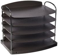Buddy Products Trio 5 Pocket Horizontal Desk Tray, 8.5 x 11.25 x 12 Inches, Charcoal (7605-42)