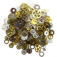 Aokbean 150 Gram Assorted Vintage Mixed Color Metal Steampunk Jewelry Making Charms Cog Watch Wheel (Mixed Color)