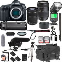 Canon EOS 5D Mark IV with 24-105mm f/3.5-5.6 is STM + Tamron 70-300mm f/4-5.6 Di LD Macro Lens + 128GB Memory + Pro Battery Bundle + Power Grip + TTL Speed Light + Pro Filters,(24pc Bundle)