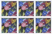3dRose Art Deco Colorful Flowers Greeting Cards, 6" x 6", Set of 6 (gc_26031_1)