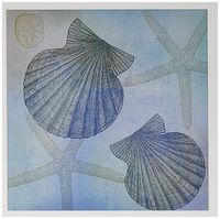 3dRose Aqua Shells and Starfish Beach Themed Art - Greeting Cards, 6 x 6 inches, set of 6 (gc_79341_1)