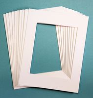 Pack of 20 WHITE 11x14 Picture Mats Matting with White Core Bevel Cut for 8x10 Pictures