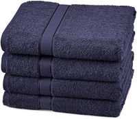 Pinzon 4 Piece Egyptian Cotton Bath Towels Set - Navy