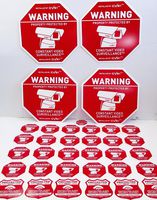 4 Security Camera Warning Sign 24 CCTV Stickers 6 Burglar Alarm Stickers & Auto Alarm Decal