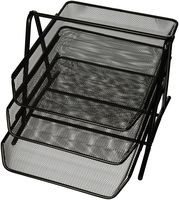 Sparco 90206 3-Tier Steel Mesh Desk Tray, Black (11 5/8"W x 13 3/4"D x 10 5/8"H)