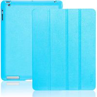 INVELLOP Caribbean Blue Leatherette Cover Case for iPad 2 / iPad 3 / iPad 4 (Built-in Magnet for Sleep/Wake Feature) iPad 2 case