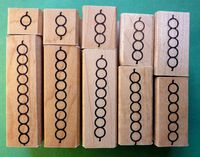 Montessori Teacher's Bead Bar Rubber Stamp Set, 1 thru 10