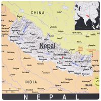 3dRose LLC 8 x 8 x 0.25 Inches Mouse Pad, Modern Map of Nepal in Vivid Color (mp_160201_1)