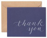 American Greetings Thank You Cards, Navy Blue with Brown Kraft-Style Envelopes (50-Count) - 5672239