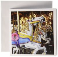 3dRose Vintage Carousel - Greeting Cards, 6 x 6 inches, set of 6 (gc_13977_1)