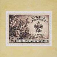 3drose Image of Boy Scout Postage Stamp - Mouse Pad