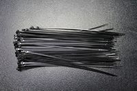 200 Pack 8 INCH Thin Skinny Zip Ties Nylon Black 18 LBS UV Weather RES Wire Cable BCT8S