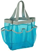 7 Pocket Shower Caddy Tote, Blue - Keep your shower essentials within easy reach. Shower caddies are perfect for college dorms, gym, shower, swimming and travel. Mesh allows water to drain easily.