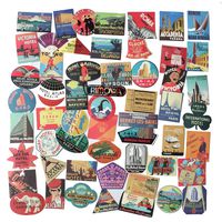 STICON Classic Vintage Style Vinyl Waterproof Stickers for Luggage, Car, Laptop, Skateboard, Bicycle Decal Graffiti Patches (56 Pieces)