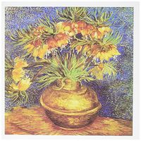 3dRose Van Goghs Painting Crown Imperial Copper Vase - Greeting Cards, 6 x 6 inches, set of 6 (gc_49308_1)