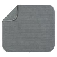 S&T Microfiber Dish Drying Mat, 16" x 18", Gray